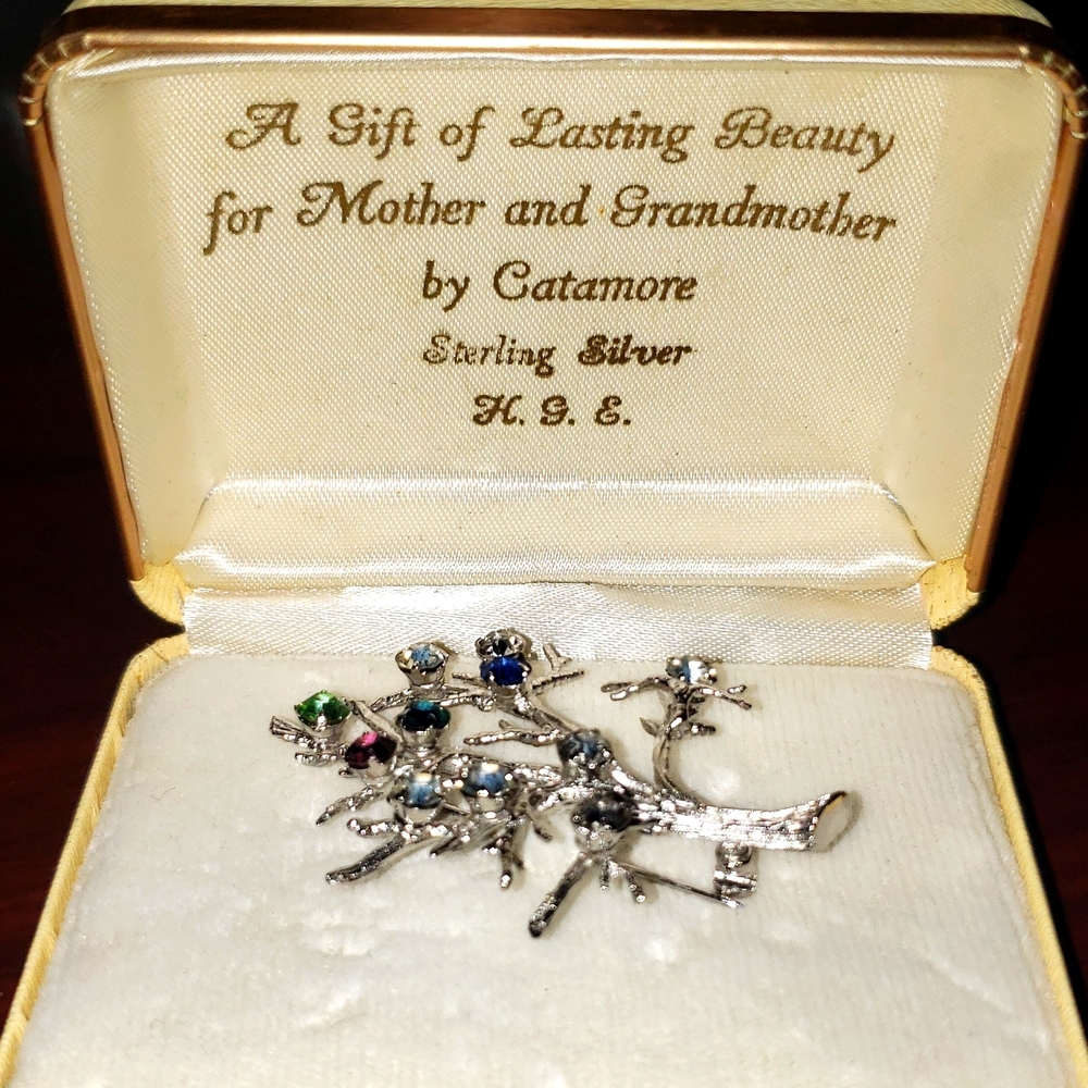 Catamore Sterling Silver mother/grandmother brooch NWOT
